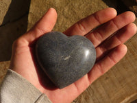 Polished Blue Lazulite Hearts  x 6 From Madagascar