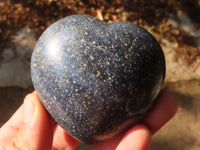 Polished Blue Lazulite Hearts  x 6 From Madagascar