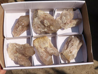 Natural Cascading Smokey Quartz Clusters x 6 From Luena, Congo