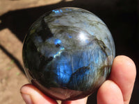 Polished Flashy Blue & Gold Labradorite Spheres  x 6 From Madagascar - Toprock Gemstones and Minerals 