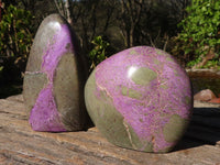 Polished Purple Stichtite & Serpentine Standing Free Forms  x 2 From Barberton, South Africa - Toprock Gemstones and Minerals 