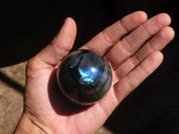 Polished Flashy Blue & Gold Labradorite Spheres  x 6 From Madagascar - Toprock Gemstones and Minerals 