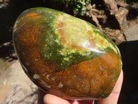 Polished Green Opal Standing Free Forms  x 3 From Madagascar - TopRock