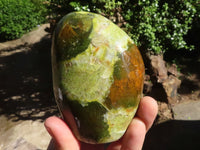 Polished Green Opal Standing Free Forms  x 3 From Madagascar - TopRock