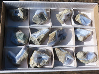 Natural Blue Lace Agate Geode Specimens  x 12 From Nsanje, Malawi - Toprock Gemstones and Minerals 