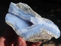 Natural Blue Lace Agate Geode Specimens  x 12 From Nsanje, Malawi - Toprock Gemstones and Minerals 