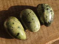 Polished Green Leopard Stone Gallets  x 6 From Zimbabwe