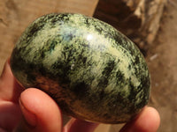 Polished Green Leopard Stone Gallets  x 6 From Zimbabwe