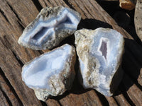 Natural Blue Lace Agate Geode Specimens  x 12 From Nsanje, Malawi - Toprock Gemstones and Minerals 