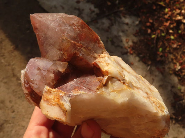 Natural Red Hematoid Quartz Clusters x 2 From Karoi, Zimbabwe