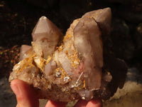 Natural Red Hematoid Quartz Clusters x 2 From Karoi, Zimbabwe