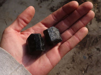 Natural Rough Alluvial Schorl Black Tourmaline Crystals x 2 Kg Lot From Zimbabwe