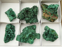 Natural Chatoyant Silky Malachite Specimens  x 6 From Kasompe, Congo - TopRock