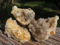 Natural Golden Limonite / Lemonite Quartz Clusters x 4 From Solwezi, Zambia - TopRock