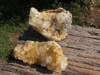 Natural Golden Limonite / Lemonite Quartz Clusters x 4 From Solwezi, Zambia - TopRock