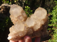 Natural Cascading White Phantom Smokey Quartz Clusters  x 3 From Luena, Congo - Toprock Gemstones and Minerals 