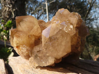 Natural Cascading White Phantom Smokey Quartz Clusters  x 3 From Luena, Congo - Toprock Gemstones and Minerals 