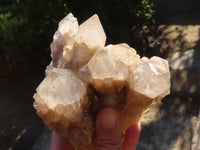 Natural Cascading White Phantom Smokey Quartz Clusters  x 3 From Luena, Congo - Toprock Gemstones and Minerals 