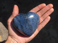 Polished Blue Lazulite Gemstone Hearts  x 4 From Madagascar