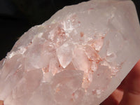 Natural Pink Hematoid Tinted Quartz Crystal Formations  x 4 From Madagascar