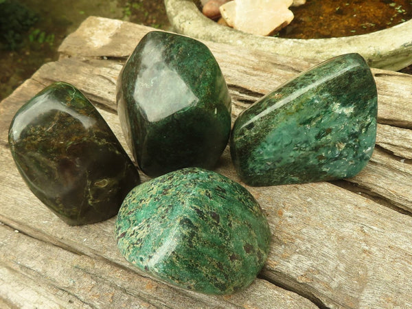 Polished Green Verdite With Corundum Free Forms  x 4 From Zimbabwe - TopRock