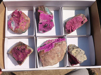 Natural Pink Salrose Cobaltion Dolomite Specimens x 6 From Kakanda, Congo