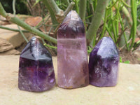 Polished Smokey Amethyst Window Quartz Crystals  x 12 From Madagascar - TopRock