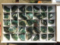 Polished Small Green Mtorolite Emerald Chrome Chrysoprase Plates x 35 From Mutorashanga, Zimbabwe - TopRock