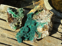 Natural Malachite In Matrix Specimens x 2 From Congo