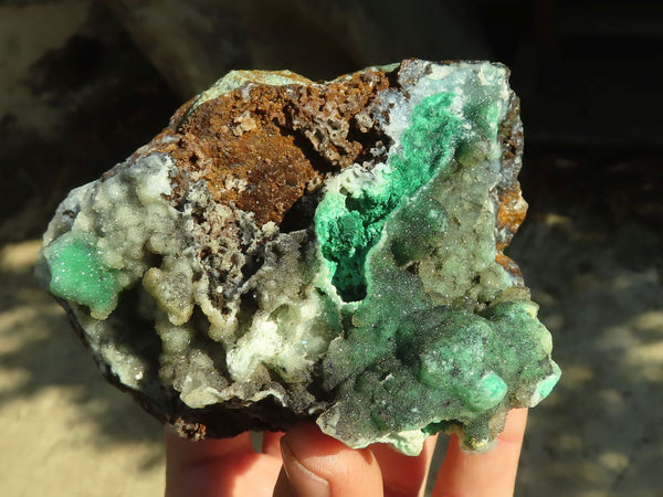 Natural Malachite In Matrix Specimens  x 2 From Congo