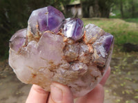 Polished Large Smokey Amethyst Window Quartz Crystals x 6 From Akansobe, Madagascar - TopRock