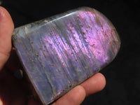 Polished Rare Purple Flash Labradorite Standing Free Forms x 4 From Tulear, Madagascar