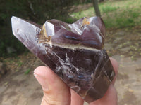 Polished Large Smokey Amethyst Window Quartz Crystals x 6 From Akansobe, Madagascar - TopRock