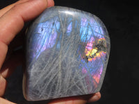 Polished Rare Purple Flash Labradorite Standing Free Forms x 4 From Tulear, Madagascar