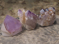 Polished Large Smokey Amethyst Window Quartz Crystals x 6 From Akansobe, Madagascar - TopRock