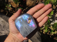 Polished Rare Purple Flash Labradorite Standing Free Forms x 4 From Tulear, Madagascar