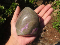 Polished Stichtite & Serpentine Standing Free Forms With Silky Purple Threads  x 6 From Barberton, South Africa - Toprock Gemstones and Minerals 