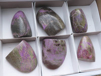 Polished Purple Stichtite & Serpentine Standing Free Forms  x 6 From Barberton, South Africa - TopRock