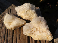 Natural "Cathedral Window" Candle Quartz Formations  x 3 From Madagascar