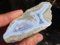 Polished Blue Lace Agate Geode Specimens x 6 From Nsanje, Malawi