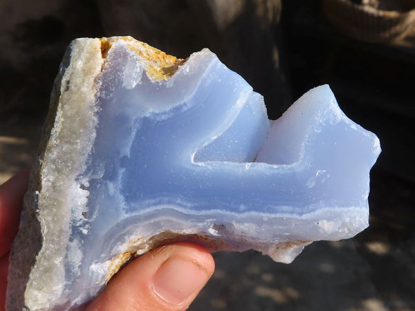 Polished Blue Lace Agate Geode Specimens x 6 From Nsanje, Malawi