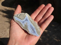 Polished Blue Lace Agate Geode Specimens x 6 From Nsanje, Malawi