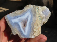 Polished Blue Lace Agate Geode Specimens x 6 From Nsanje, Malawi