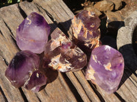 Polished Gorgeous Window Amethyst Crystals  x 5 From Madagascar - Toprock Gemstones and Minerals 