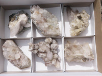 Natural Drusi Quartz Coated Calcite Pseudomorph Specimens  x 6 From Alberts Mountain, Lesotho - TopRock