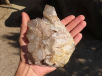 Natural White Phantom Smokey Quartz Clusters x 2 From Luena, Congo