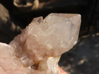 Natural White Phantom Smokey Quartz Clusters x 2 From Luena, Congo