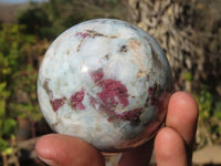 Polished Rubellite Pink Tourmaline Spheres x 2 From Ambatondrazaka, Madagascar