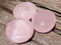 Polished Gemmy Pink Rose Quartz Palm Stones  x 12 From Madagascar - TopRock