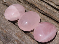 Polished Gemmy Pink Rose Quartz Palm Stones  x 12 From Madagascar - TopRock